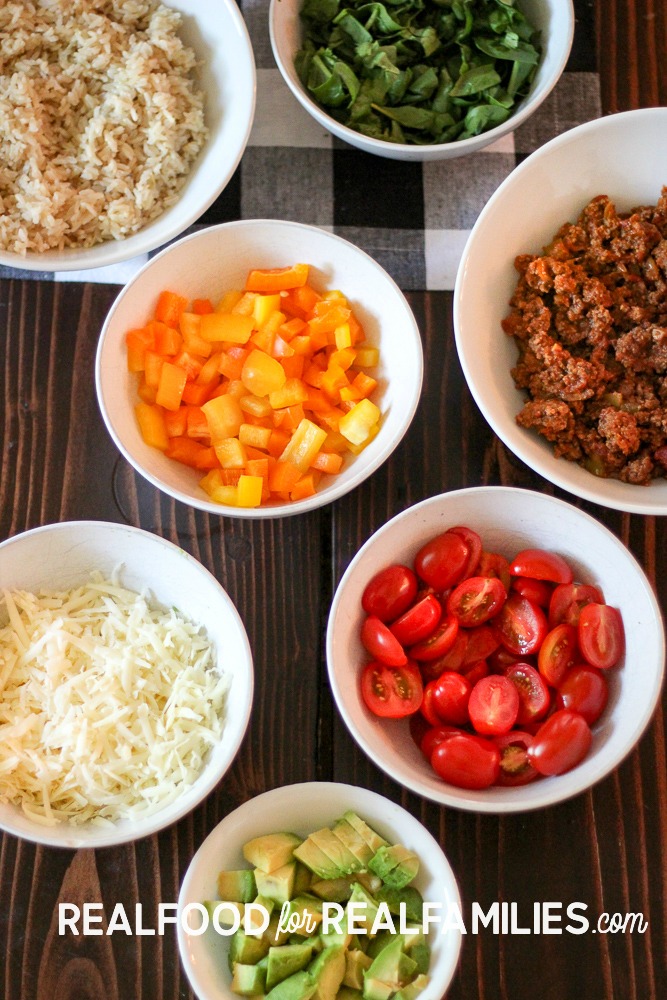 easy weeknight meal homemade build your own burrito bowls